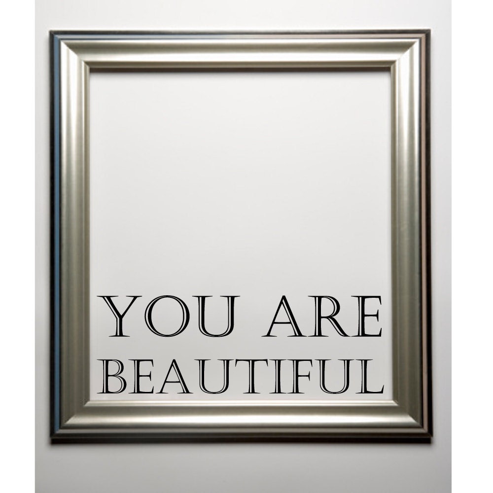 You are beautiful wall decal mirror decal large
