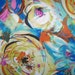 REMNANT--Blue and Gold Abstract Print Crinkle Georgette Polyester Fabric--1 & 3/4 Yards