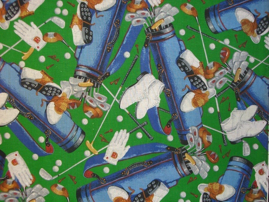 Golf Theme Cotton Fabric One Yard