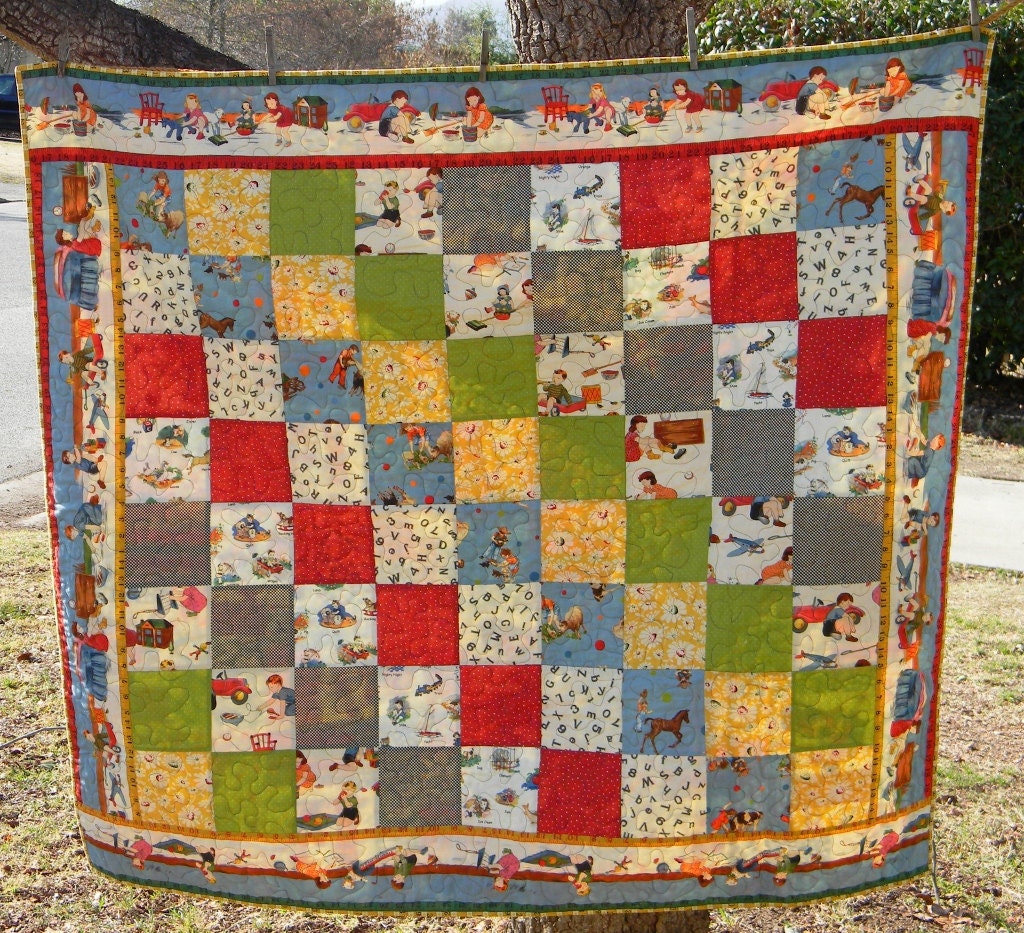 dick-and-jane-patchwork-quilt-boy-and-girl-children-s