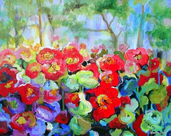 Landscape Original Painting 24 x 30 Abstract impasto palette knife Fine Art by Elaine Cory