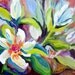 Magnolias Floral original painting palette knife 14 x 18 Fine Art by Elaine Cory