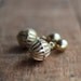 Vintage Clip On Earrings with Striped Gold Round Dangles