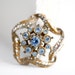 Rusty Blue and Silver Pin Rhinestone Brooch