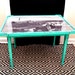 Vintage Upcycled Paris Turquoise Coffee Table