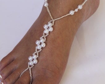 ... Barefoot Sandals Foot Jewelry Beaded Foot Jewelry for Beach Weddings