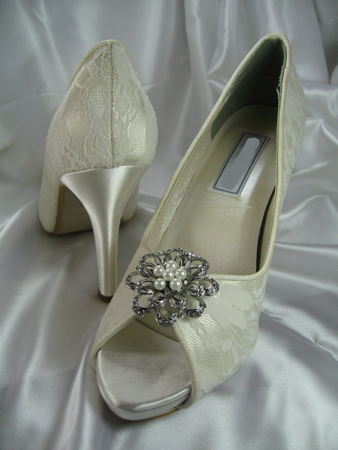 Wedding Shoes Ivory or White Bridal Shoes with Lace and