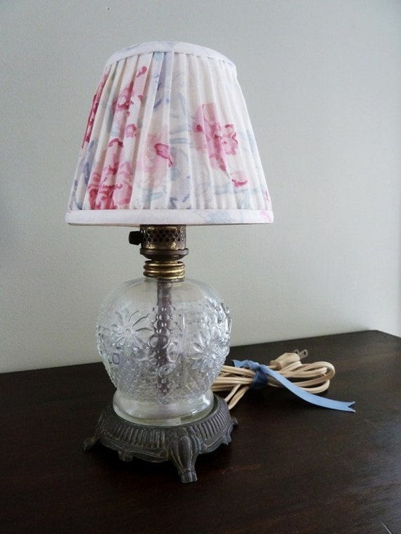Vanity Lamp Antique 1920s Pressed Glass