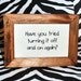Turning it On and Off Again Framed Embroidery