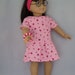 American Girl Doll Lots of Hearts Pink Knit Dress Fits Other 18 Inch Dolls