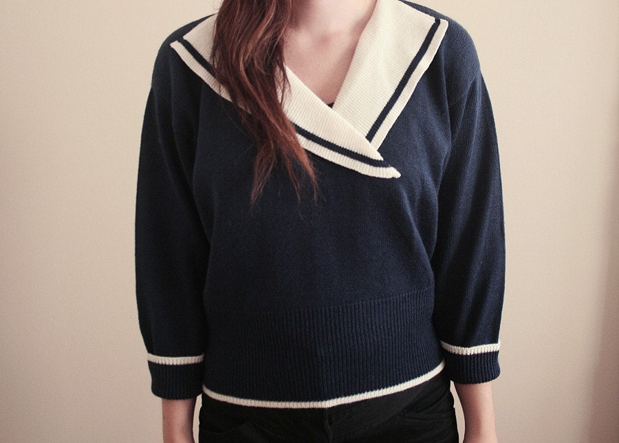 Women's Sailor/Nautical Sweater Size S