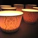 Last one-paper thin porcelain lace cup, translucent candle holder-with a little Christmas present