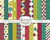 25% OFF SALE Christmas Digital Scrapbooking Papers - Deck The Halls Il_170x135