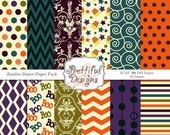 25% OFF SALE Halloween Digital Paper Pack for Scrapbooking, Invitations, Card Making, Commercial Use - Zombie Dance Il_170x135