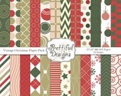 25% OFF SALE Digital Scrapbooking Papers - Vintage Christmas Il_170x135