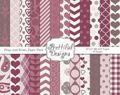25% OFF SALE Digital Paper Pack - Hugs and Kisses Il_170x135