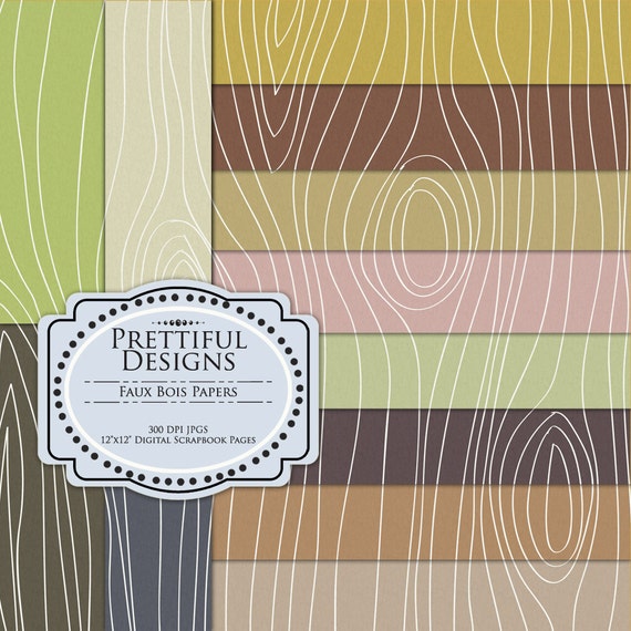50% OFF SALE Faux Bois Prints Digital Paper Pack - Personal and Commercial Use - Set 1 (265) Il_570xn