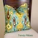 Ikat Pillow Robert Allen Khanjali in Peacock Pillow Cover, Decorative Pillow Cover, Accent Pillow, Throw Pillow, toss pillow