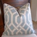 P. Kaufmann Slick Blue and Gray Trellis Pillow Cover