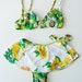70s Sunflower Bikini / 2 pcs Swimsuit / Small