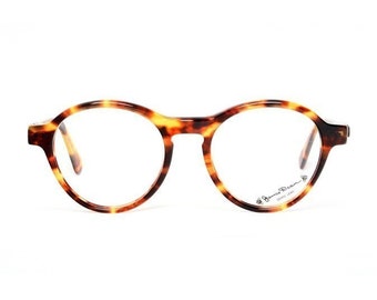 brown tortoise vintage eyeglasses - James Dean round glasses - preppy panto model for him and her - clear lenses optional - albin
