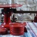 Old Original Red Cast Iron Balance Scale Little Detective
