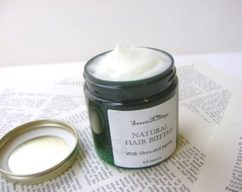 Natural Hair Butter, Leave in Conditioner with Shea Butter and Jojoba, 8 or 12 oz. Size