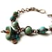 Magnesite Rustic Bohemian Flower Bracelet Antique Copper Wire Wrapped - Turquoise Flowers