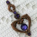 SALE - 40% OFF - Purple Velvet and Copper Heart Bindi