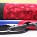 Waldorf Style Deluxe Pencil Case - Hearts in Shades of Red Trimmed with Mottled Black/Gray