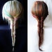Fishtail Braid Extensions - Rainbow / Human Hair Set / Turquoise Purple Pink Purple Peach / Long Colored / 16" - 18" long