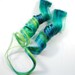 Sweet Surfer / Human Hair Extension - Clip In / Blue Green Teal / Long Tie Dye Colored Hair
