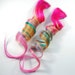 Juicy Fruit / Human Hair Extension - Clip In / Pink Teal Green Orange / Long Tie Dye Colored Hair