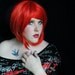 CRIMSON FLAME wig // Red Blonde // Emo Goth Scene Short Hair Bob