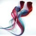 Blue Raspberry Blitz / Human Hair Extension / Blue Red Purple Turquoise / Long Tie Dye Colored Hair