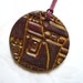 Golden Bing Cherry Medallion Ceramic Pendant