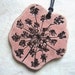 Dusty Rose Queen Anne's Lace Ceramic Pendant