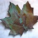 Muddy Teal Ceramic Maple Leaf Spoon Rest