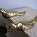 Vintage Brass Birds, Shelf or Window Sill Decor, Set of Two