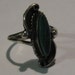 Southwestern Native American Artisan Made Vintage Old Pawn Silver Ring with Leaf Design and Malachite Stone Size 6