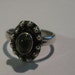 Art Deco Vintage Sterling Silver Ring with Green Peridot Gemstone Ladies Size 7