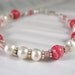 Ice Princess- Rhodochrosite, Pearl, Pink Peruvian Opal Bracelet Earrings Set