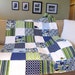 Baby Blanket Large Patchwork Baby Blanket / Quilt - Michael Miller Fabrics 2D Zoo, Chenille and Flannel