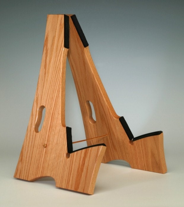 wooden guitar rack