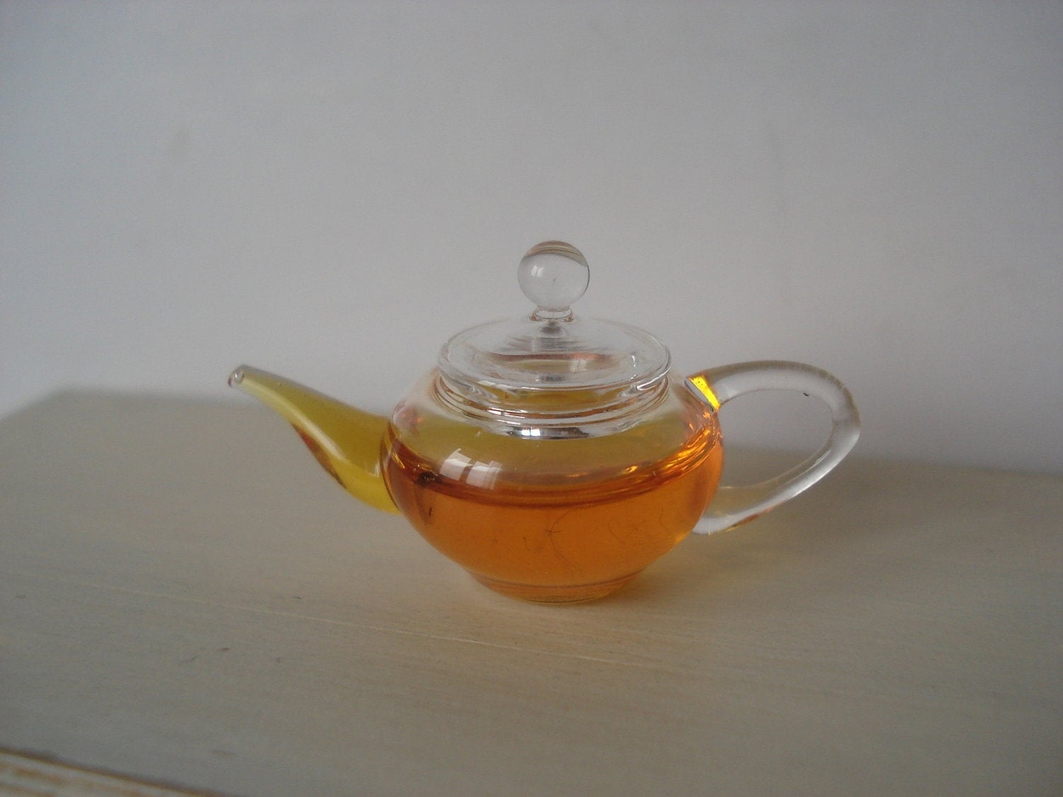 Miniature glass teapot with lid