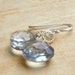 Mystic Blue Quartz Earrings Sterling Silver Faceted Petite dangling gemstone earrings