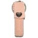 Lip Balm Holder Peach with Silver Heart Button Crochet