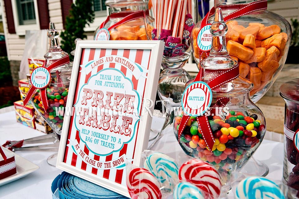 Carnival Collection. Prize Table Sign. DIY. Digital Download