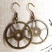 Bicycle Wheel Earrings - Bicycle Jewelry -One of a Kind (OOAK) Spoke Gear Industrial Steampunk