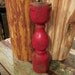 Reserved for Amy FREE SHIPPING Red Antique Bedpost Candle Holder